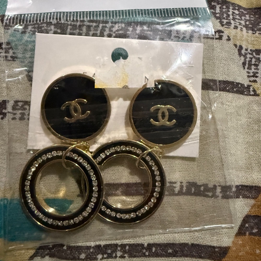 Black and Gold Earrings